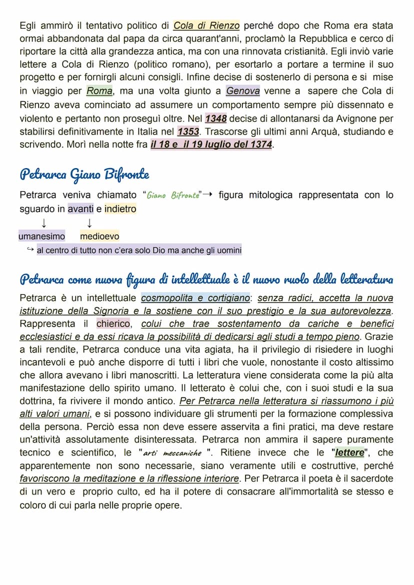 Francesco Petrarca
La Vita
Petrarca nacque ad Arezzo il 20 luglio 1304, da una famiglia borghese. Il padre era un
notaio, ed era stato esili