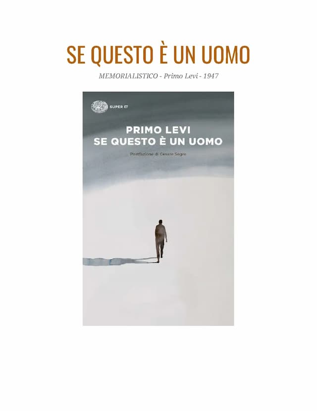 Know Primo Levi (Vita e Poetica), Se questo è un uomo (Spiegazione) thumbnail
