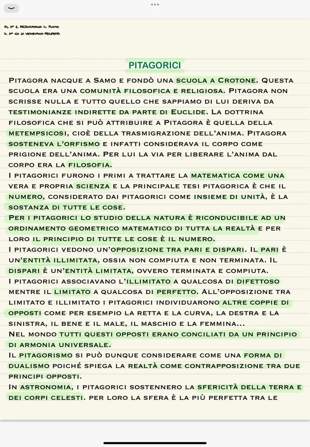 Pitagorici, Eraclito, Parmenide e Zenone