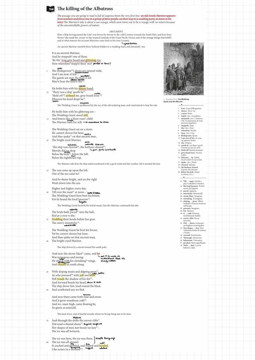 Samuel Coleridge
THE RIME OF THE ANCIENT MARINER His only poem
Archaic term of sailor
It's used because Romanticism returned to the Middle A