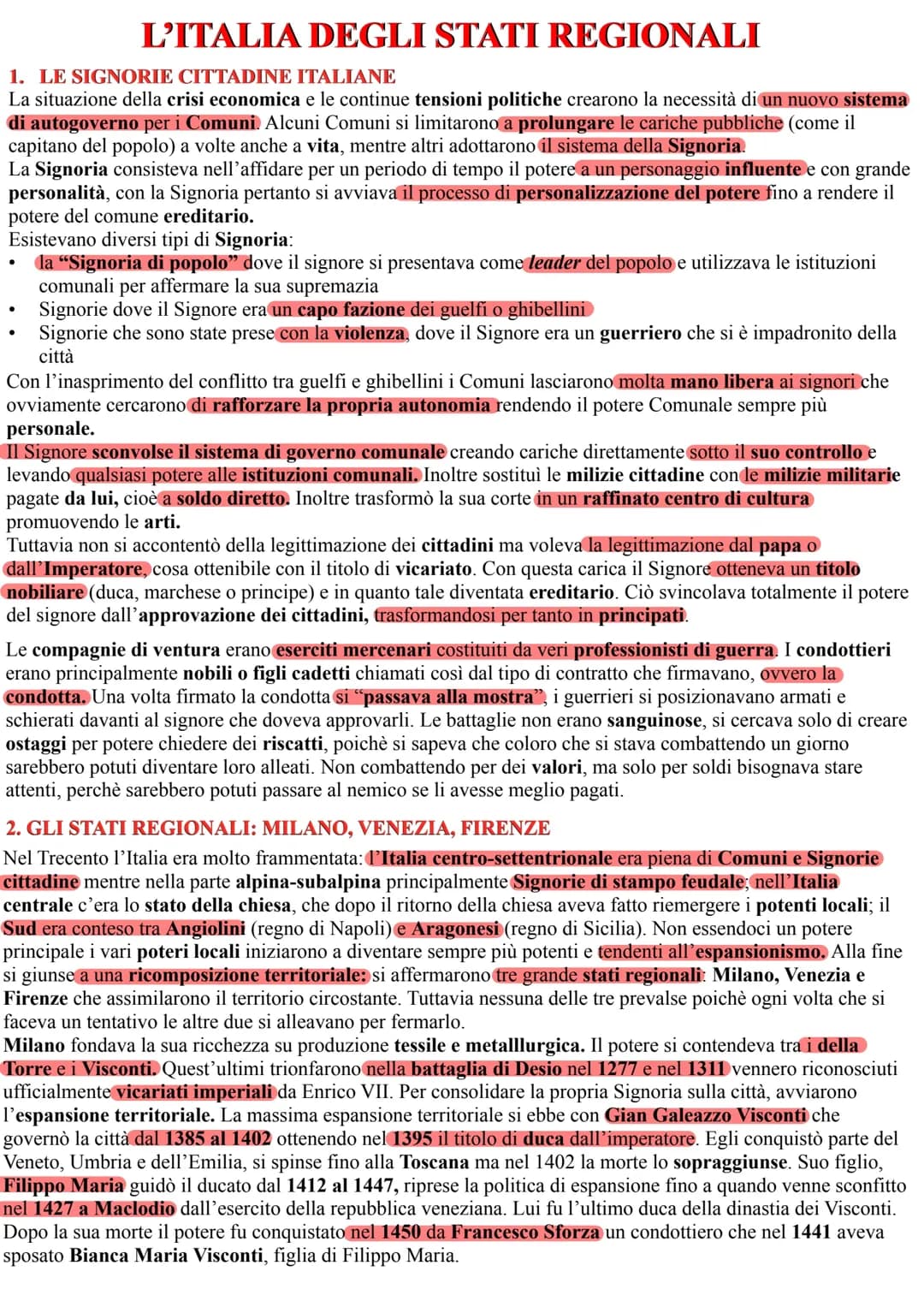 L’Italia degli stati regionali