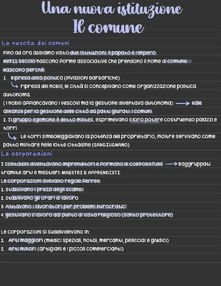 Know appunti storia: la nascita dei comuni, scontri tra comuni e impero, l’ultimo scontro tra papato e impero thumbnail