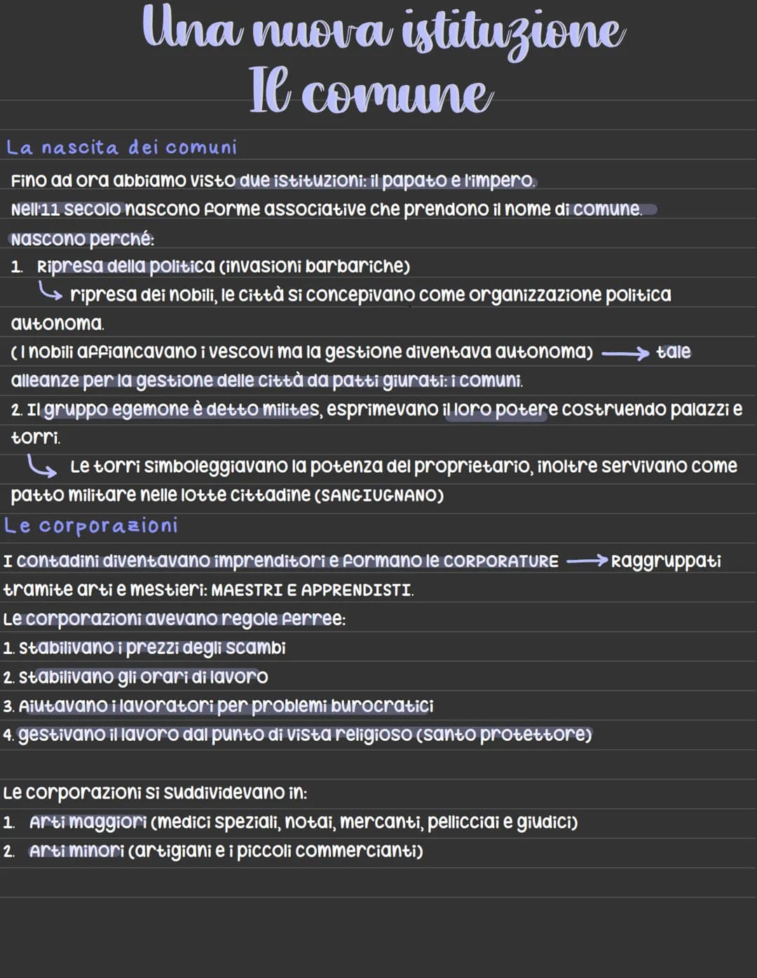 Una nuova istituzione
Il comune
La nascita dei comuni
Fino ad ora abbiamo visto que istituzioni: il papato e l'impero.
Nell'11 secolo nascon
