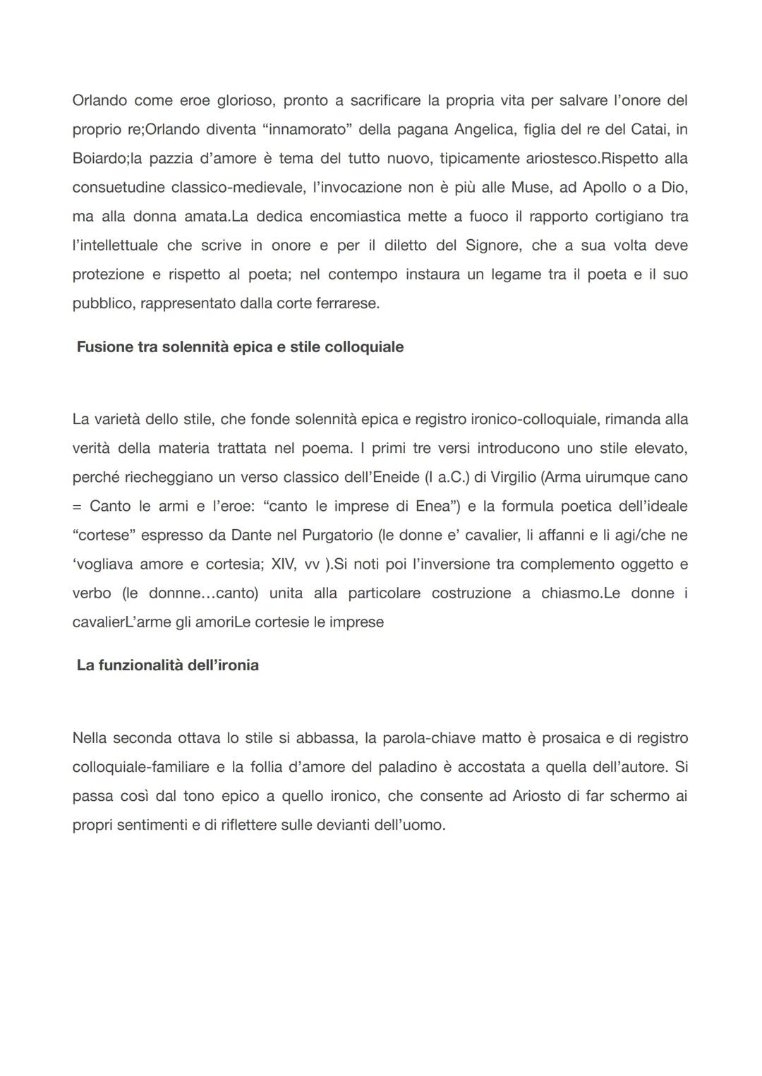 Proemio Orlando furioso
La novità della materia cavalleresca
Il proemio è suddiviso in tre parti:protasi (vv. 1-12);invocazione (vv); dedica
