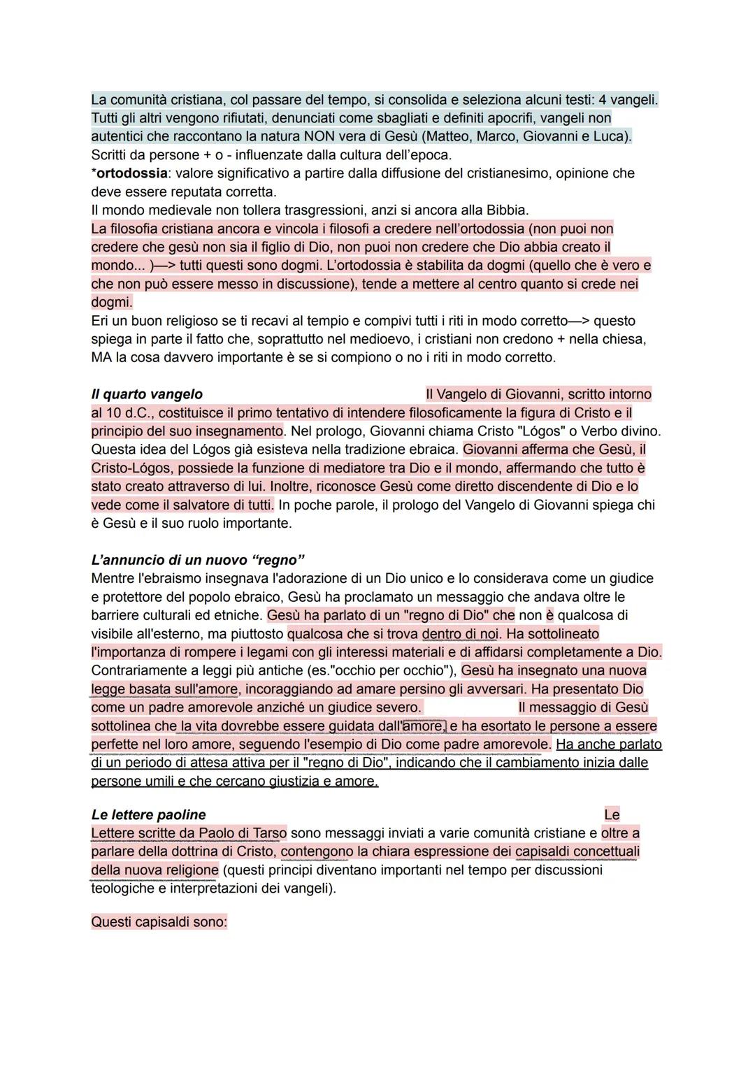 La nascita della filosofia cristiana
Con l'avvento e con il successivo prevalere del cristianesimo, nel mondo occidentale si
determina un nu
