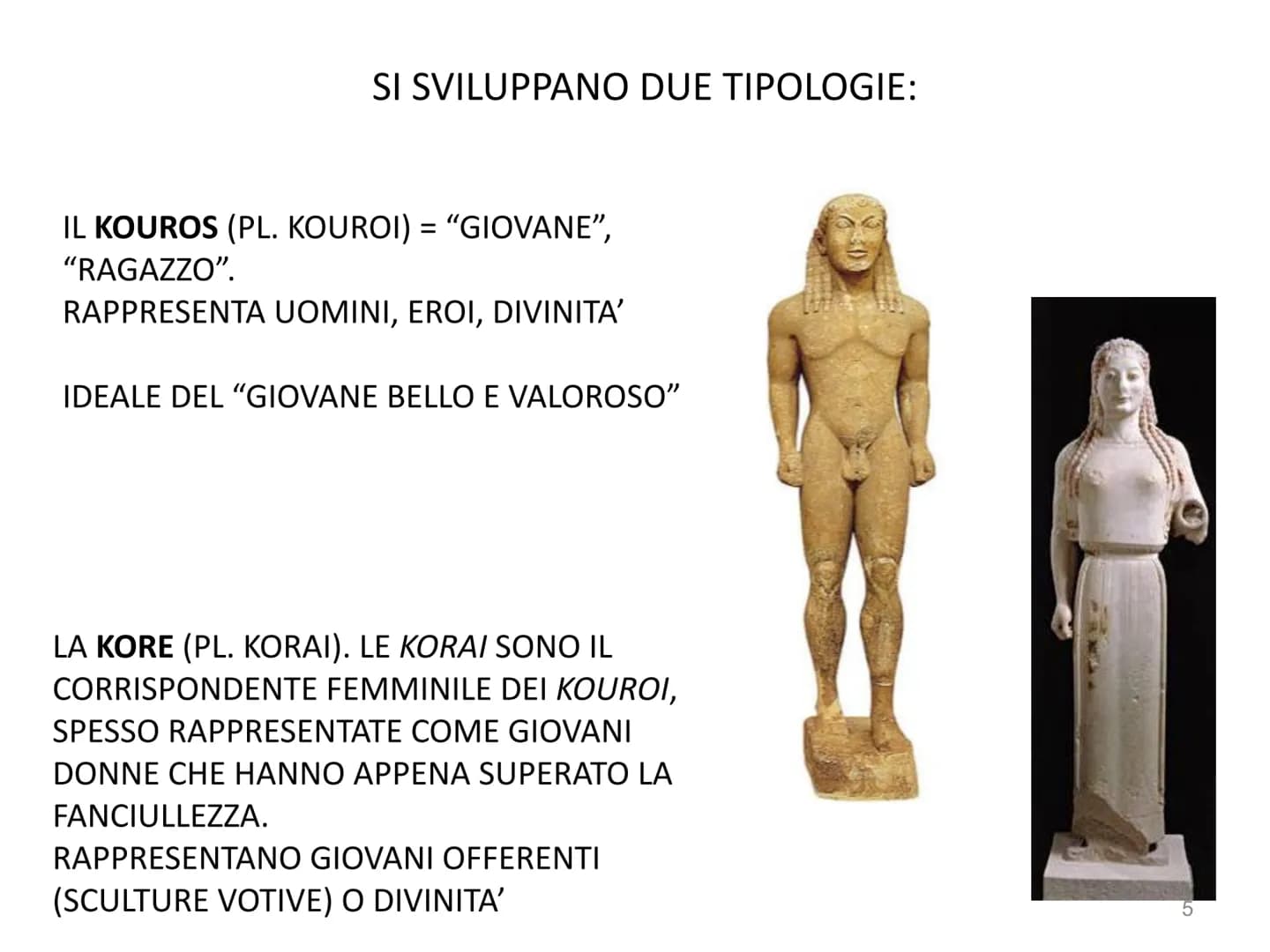 LA SCULTURA GRECA
1 Dama di Auxerre, 630 a.C. ca., calcare, h. 65 cm;
Parigi, Louvre
LA SCULTURA DEDALICA
SI SVILUPPO' A CRETA (ELENIZZATA)
