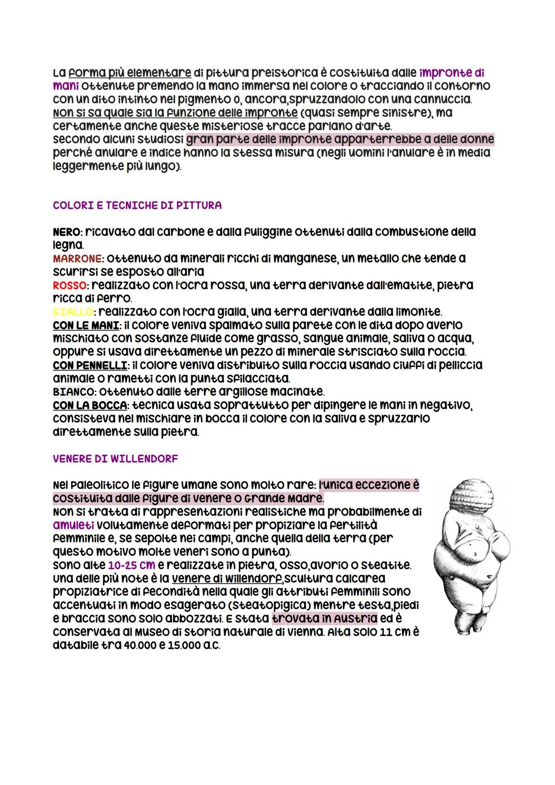 L'arte preistorica
La preistoria, che significa "prima della storia", va dalla comparsa dell'uomo sulla
terra, 4,5 milioni di anni fa, all'i