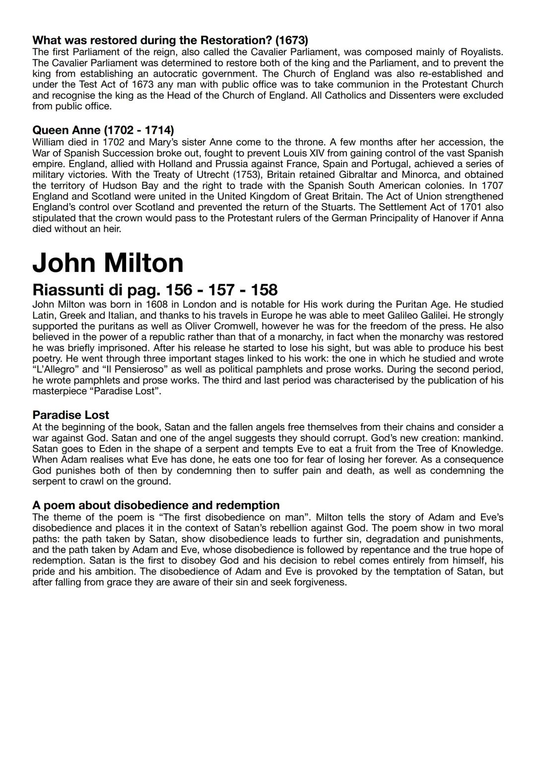 Historical and Social Background
Riassunti di pag. 138 139 - 140
After the reign of Elizabeth I, in the 17th century there were social and p