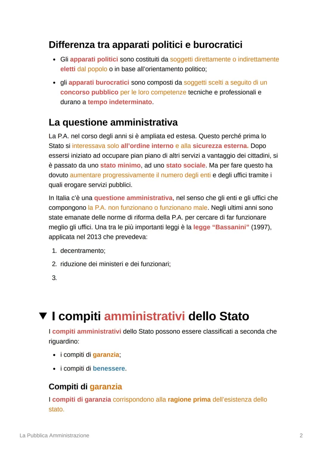 La Pubblica Amministrazione
▼ Cosa significa amministrare?
Lo stato si propone di perseguire molteplici fini nell'interesse dell'intera comu