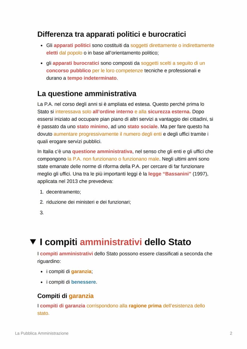 La Pubblica Amministrazione
▼ Cosa significa amministrare?
Lo stato si propone di perseguire molteplici fini nell'interesse dell'intera comu
