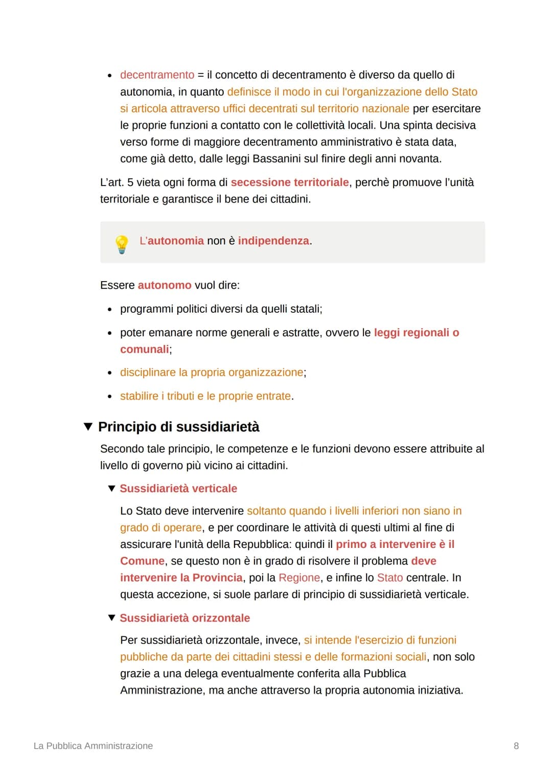 La Pubblica Amministrazione
▼ Cosa significa amministrare?
Lo stato si propone di perseguire molteplici fini nell'interesse dell'intera comu