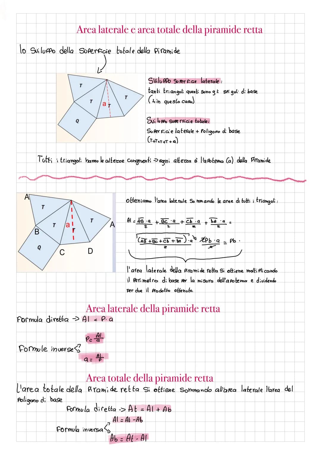 La piramide
fanno parte della grande famiglia dei Poliedri.
Si dice Piramide Un Poliedro limitato da on Poligono qualunque,
detto base, e da