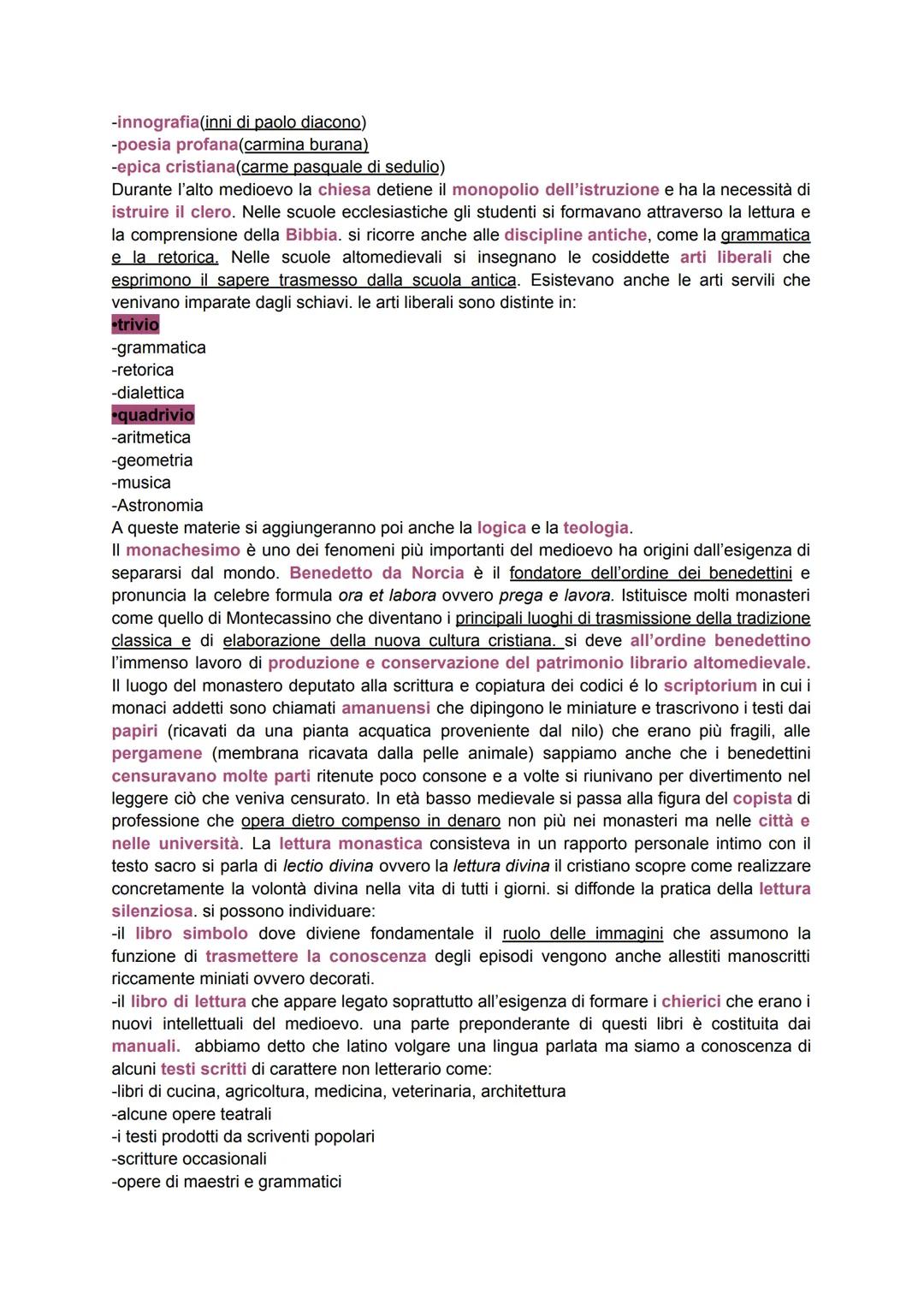 MEDIOEVO
L'età medievale si protrae per circa 1000 anni, è un'epoca fortemente diversificata al suo
interno a seconda dei periodi e dei luog