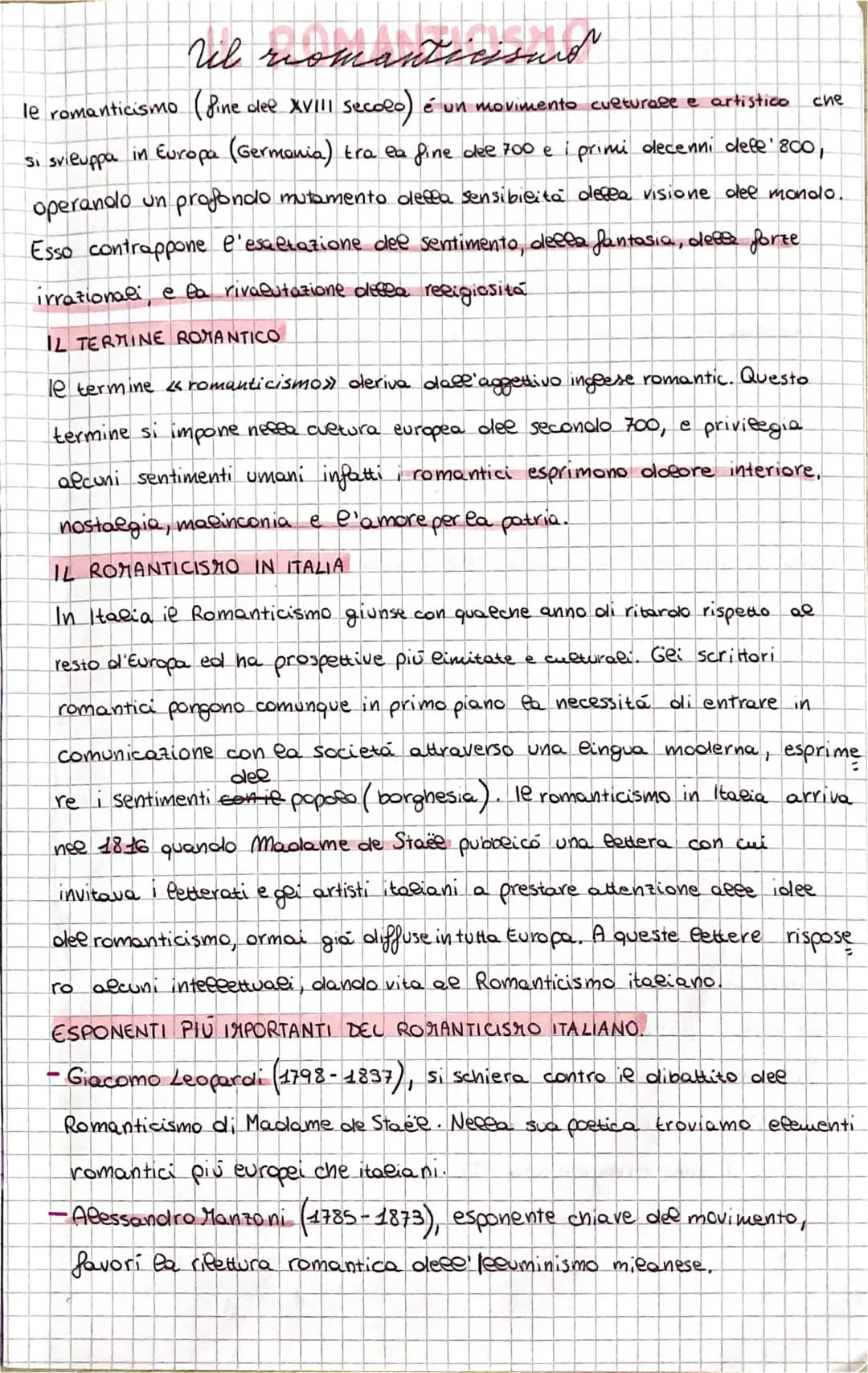 Il romanticismo