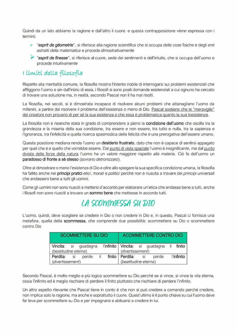 BLAISE PASCAL
Blaise Pascal, francese anche lui come Cartesio, è vissuto tra il 1623 e il
1662. Sin da piccolo, fu un vero e proprio enfant 