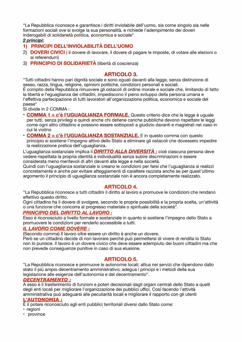 DIRITTO
LA COSTITUZIONE
ITALIANA
La costituzione italiana è la legge fondamentale dello Stato. Essa fu pronta nell'arco di un anno e
mezzo E