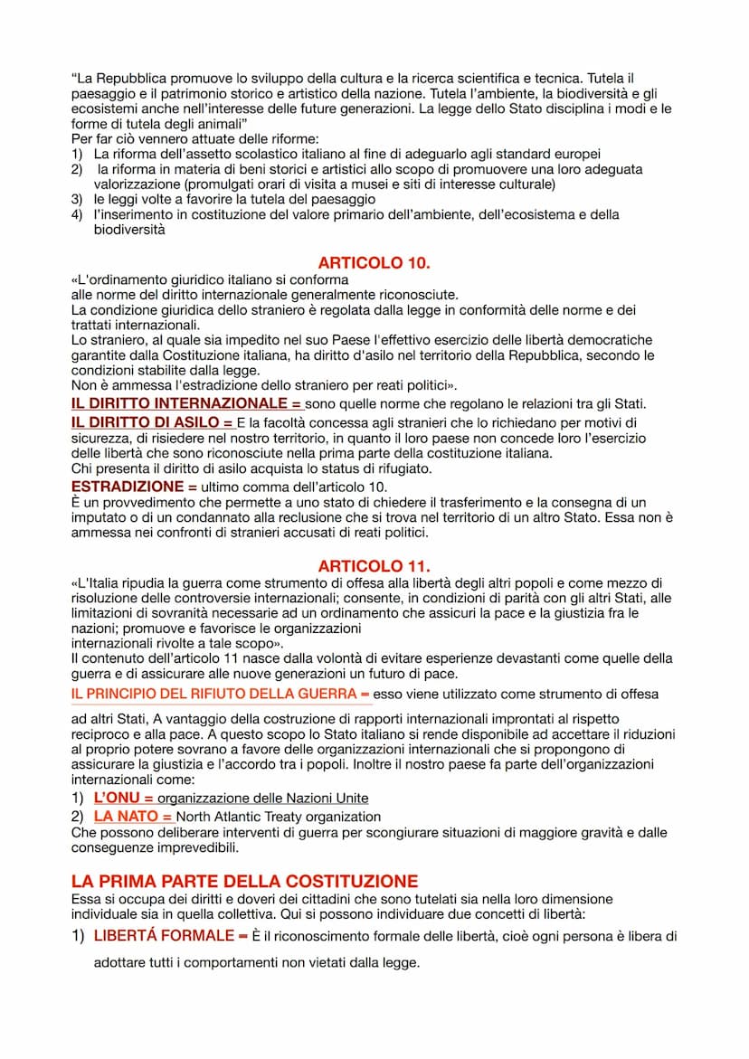DIRITTO
LA COSTITUZIONE
ITALIANA
La costituzione italiana è la legge fondamentale dello Stato. Essa fu pronta nell'arco di un anno e
mezzo E