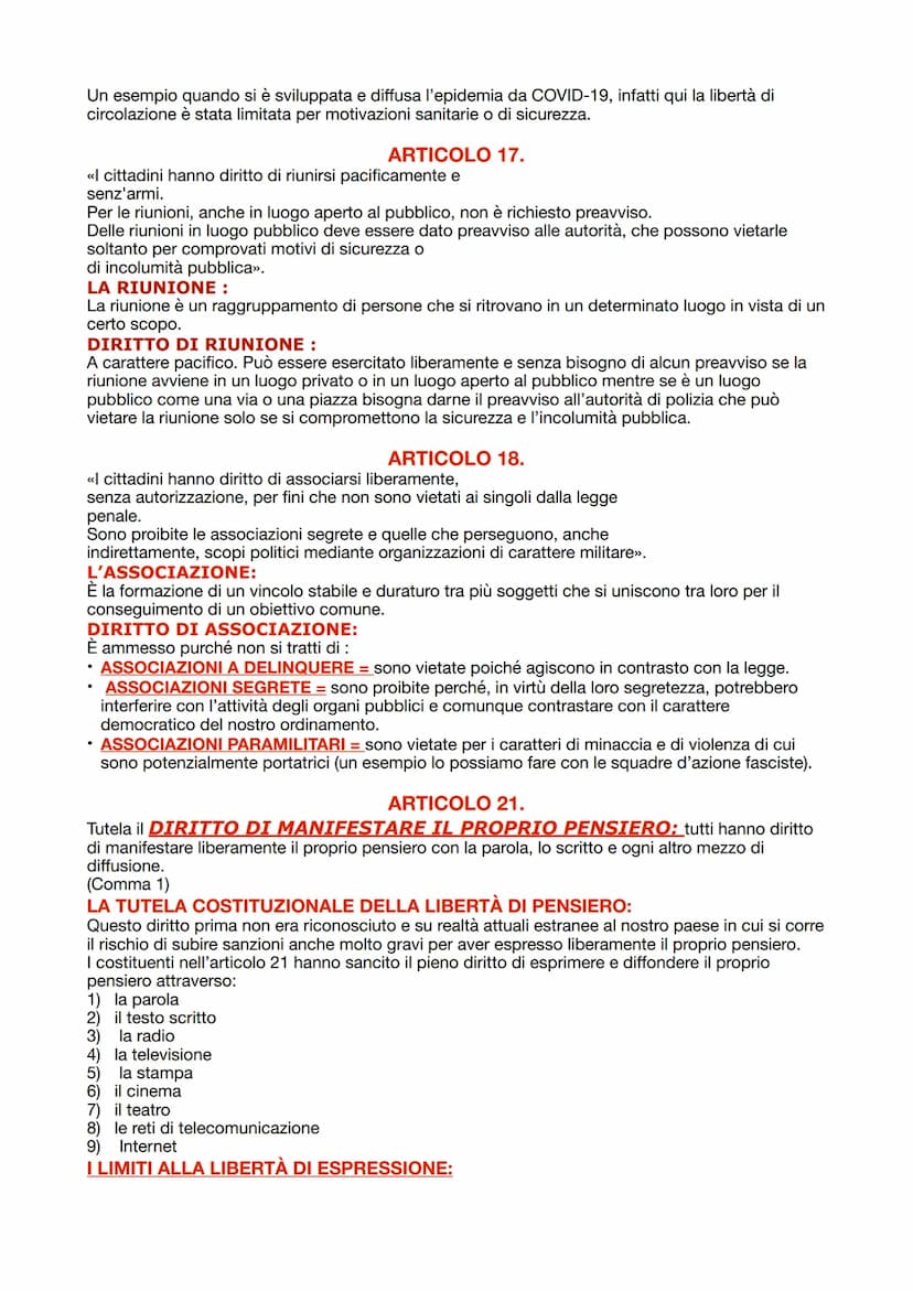 DIRITTO
LA COSTITUZIONE
ITALIANA
La costituzione italiana è la legge fondamentale dello Stato. Essa fu pronta nell'arco di un anno e
mezzo E