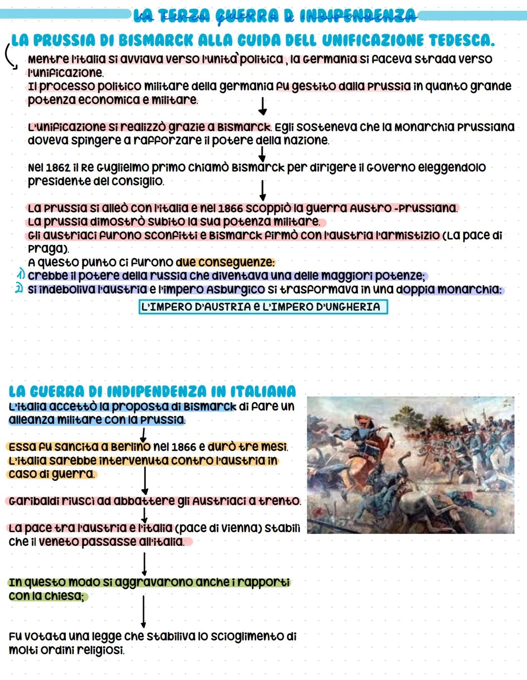 # LA TERZA GUERRA D INDIPENDENZA

# LA PRUSSIA DI BISMARCK ALLA GUIDA DELL UNIFICAZIONE TEDESCA.

mentre l'italia si avviava verso l'unità p