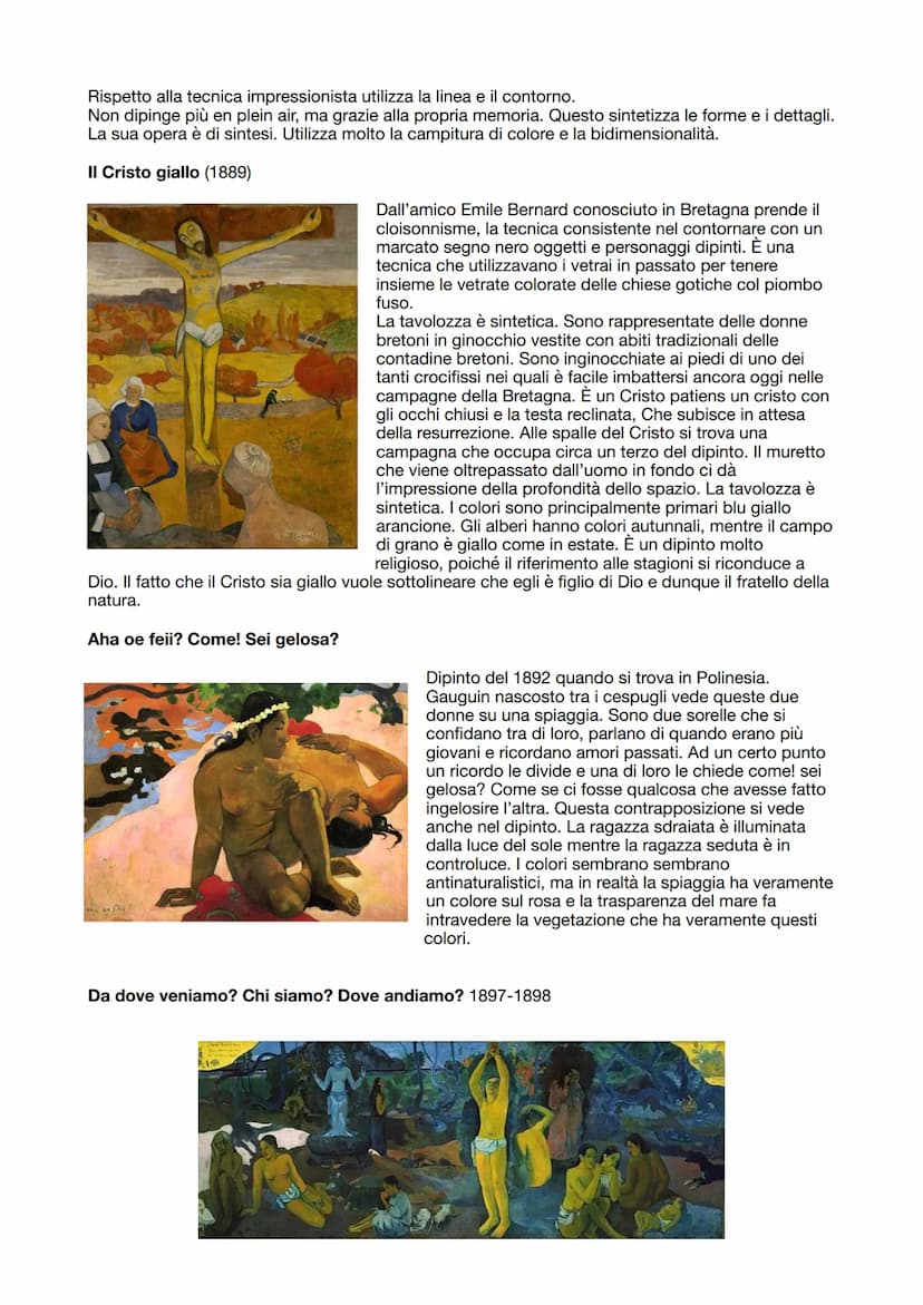 Postimpressionismo
All'incirca dal 1880/1885 fino alla fine dell'800, dunque durante l'ultimo ventennio del XIX secolo,
si sviluppa in Franc