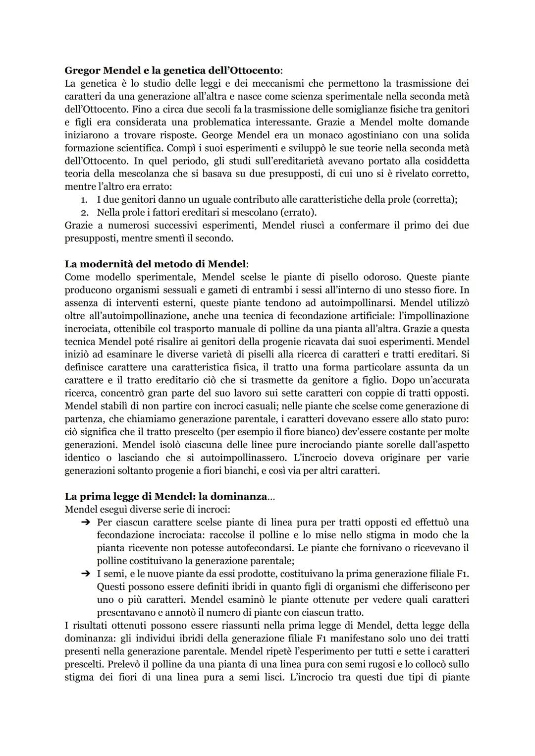 DA MENDEL AI MODELLI DI EREDITARIETÀ