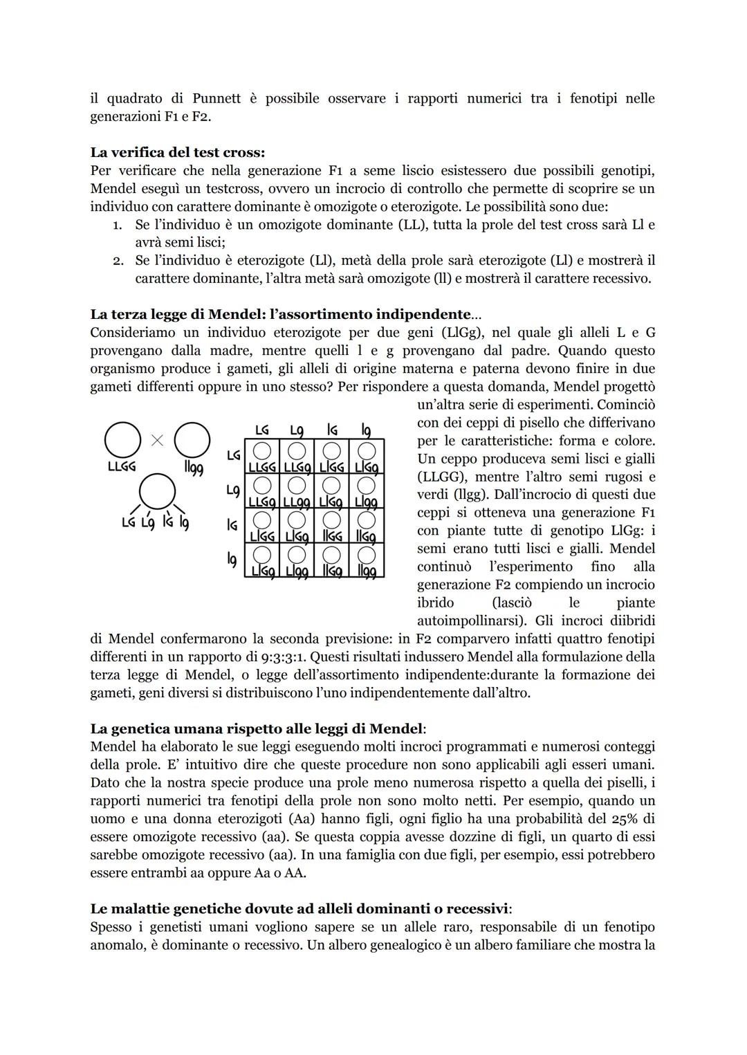 Gregor Mendel e la genetica dell'Ottocento:
La genetica è lo studio delle leggi e dei meccanismi che permettono la trasmissione dei
caratter
