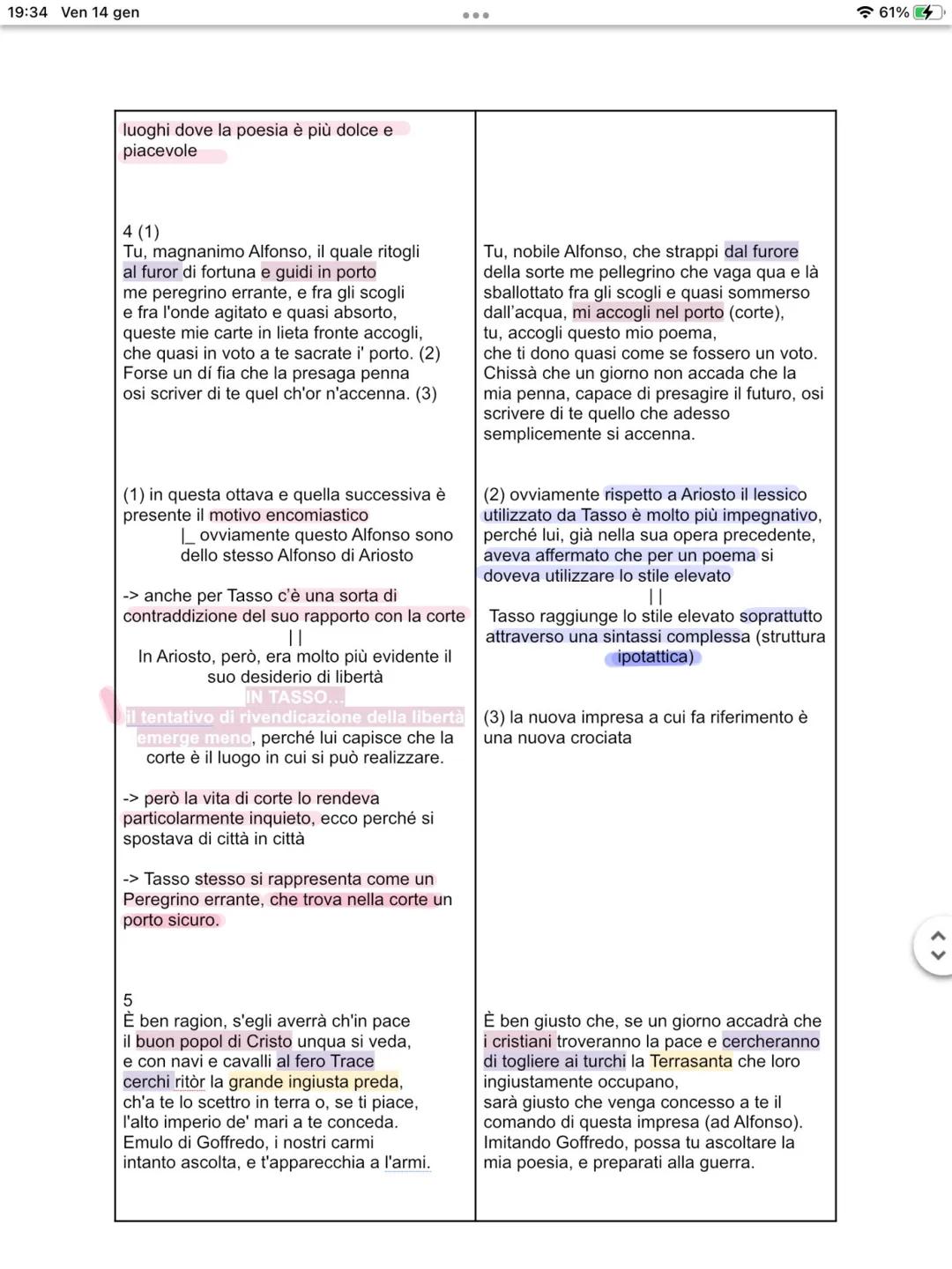 Tewo
TASSO 19:34 Ven 14 gen
-TASSO-
-> il periodo in cui tasso vive è sempre il
500
mentre Ariosto è vissuto nella
prima metà del 500, con T