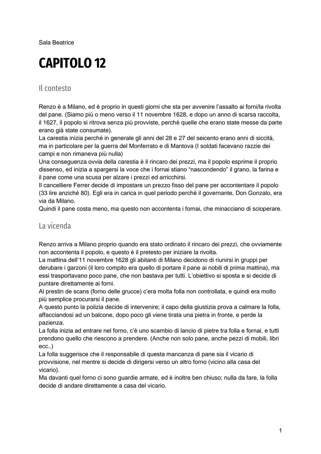 I promessi sposi capitoli 12, 13, 14 - Sala Beatrice