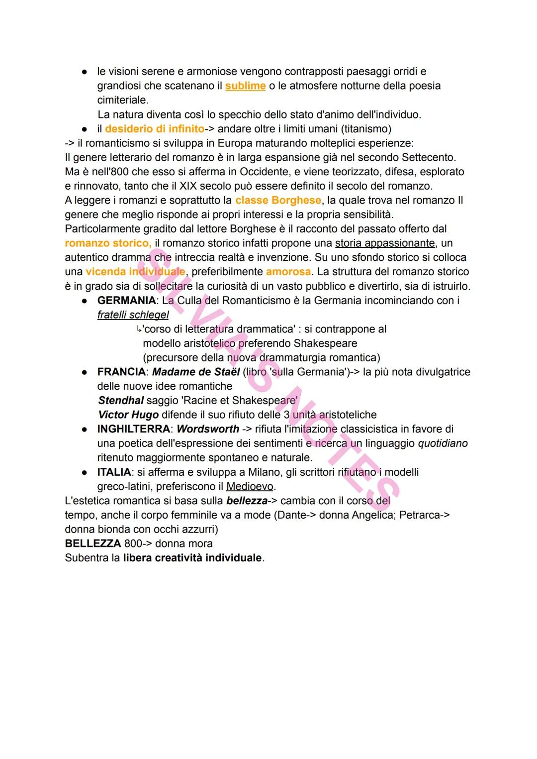 Il Romanticismo Ⓡ
->Periodo che va dalla fine Settecento ai primi decenni dell'Ottocento
Ha origine dal francese "roman"= romanzo-> cioè scr