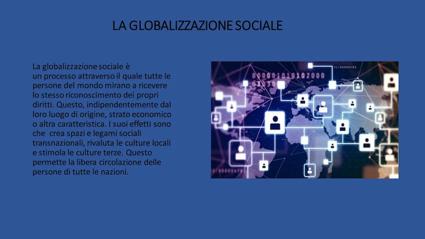 GLOBALIZZAZIONE
RICERCA DI ILARIA DE NARDO 3°A.
2022/2023 CHE COS'È?
La globalizzazione è il processo che
porta alla formazione di un unico
