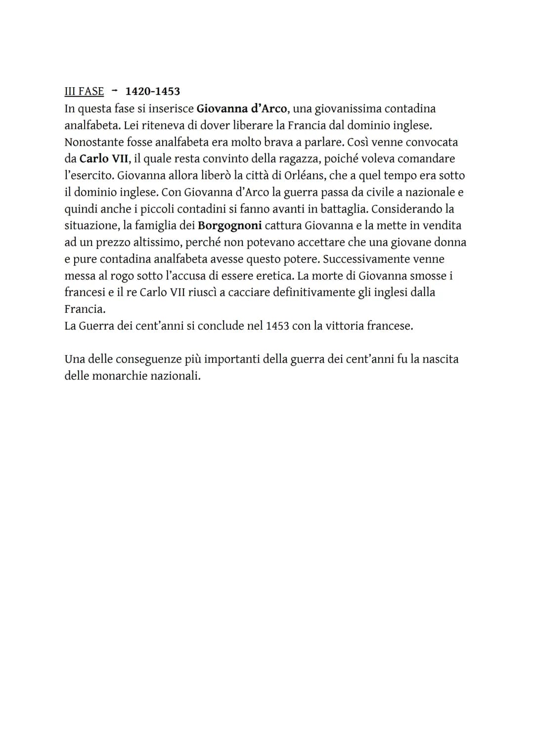 La Guerra dei Cent'Anni
È lo scontro che avviene tra Francia ed Inghilterra tra il 1337 e il 1453.
Le cause sono per lo più dinastiche: i so