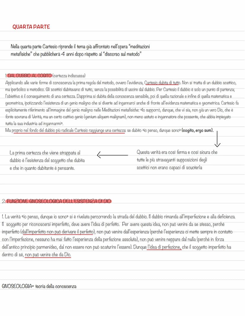 L'unica certezza che abbiamo
è che siamo essere pensati
CARTESIO
(1619)
"DISCORSO SUL METODO"
↓
Scritto in modo autobiografico, ciò gli
cons