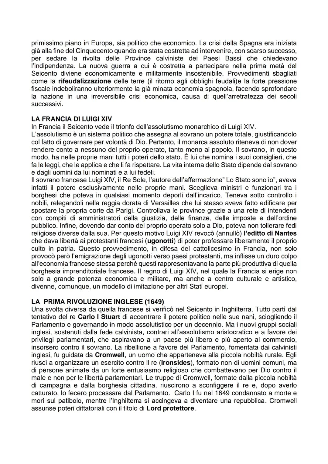 L'EUROPA E L'ITALIA DEL SEICENTO
LA GUERRA DEI TRENT'ANNI E LA CONTRORIFORMA
Il Seicento è un secolo di crisi, ma, nello stesso tempo, di gr