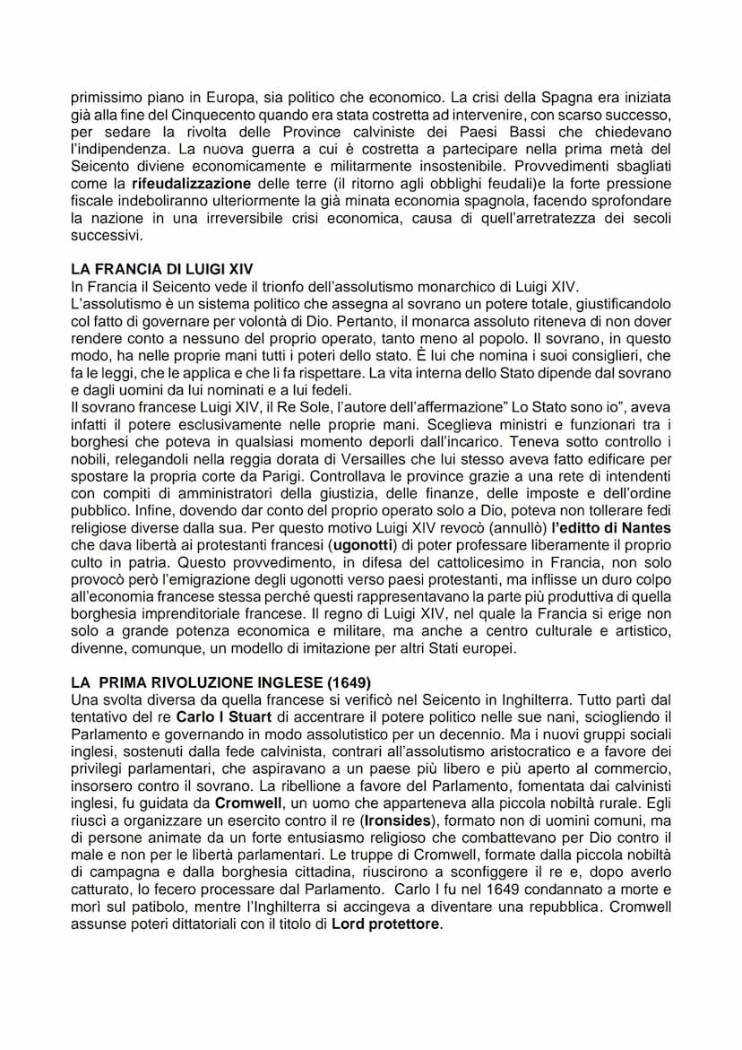 L'EUROPA E L'ITALIA DEL SEICENTO
LA GUERRA DEI TRENT'ANNI E LA CONTRORIFORMA
Il Seicento è un secolo di crisi, ma, nello stesso tempo, di gr