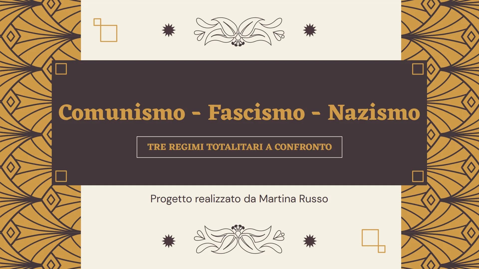 Comunismo - Fascismo - Nazismo
TRE REGIMI TOTALITARI A CONFRONTO
Progetto realizzato da Martina Russo 01
Che cos'è il totalitarismo?
Indice
