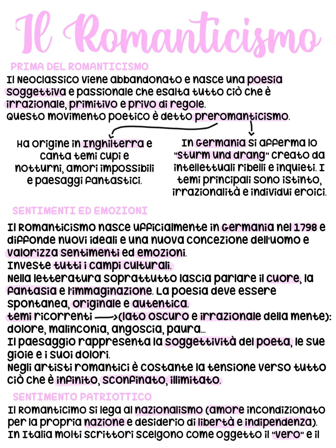# Il Romanticismo

PRIMA DEL ROMANTICISMO
Il Neoclassico viene abbandonato e nasce una poesia
soggettiva e passionale che esalta tutto ciò c