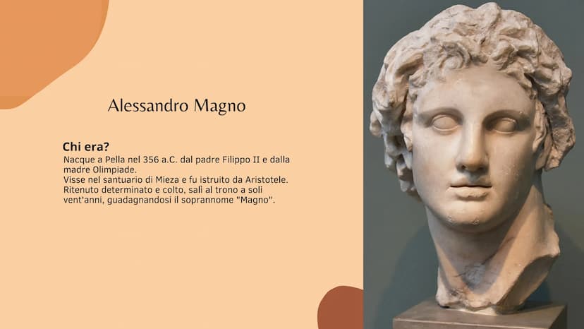 Alessandro Magno
l'età ellenistica
Salvatore Veronica 2A TUR Alessandro Magno
Chi era?
Nacque a Pella nel 356 a.C. dal padre Filippo II e da