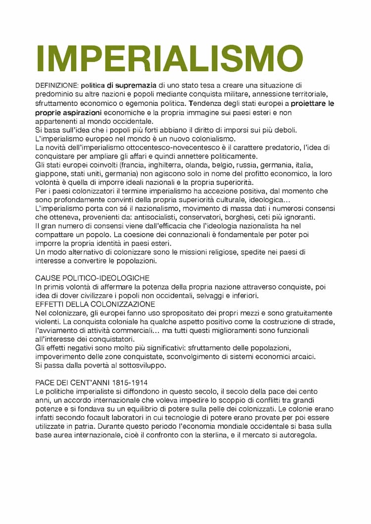 Know appunto sull'imperialismo (storia-geopolitica)liceo thumbnail