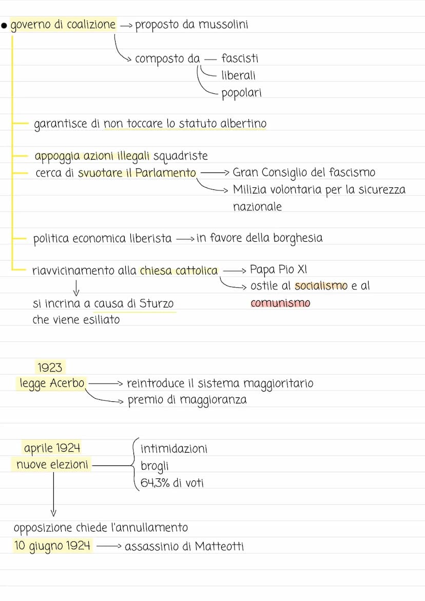 ASCESA DEL FASCISMO
• Mussolini → abbandona i progetti repubblicani
1919
squadre d'azione
movimento. •conservatore
antisocialista
• appoggia