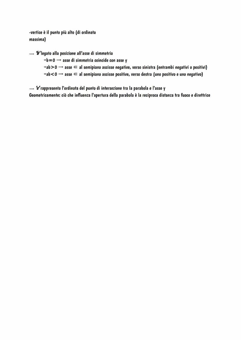 LA PARABOLA
Definizione luogo geometrico: luogo dei punti equidistanti dalla retta D (direttrice) e dal punto F (fuoco).
y=ax²+bx+c
Asse di 
