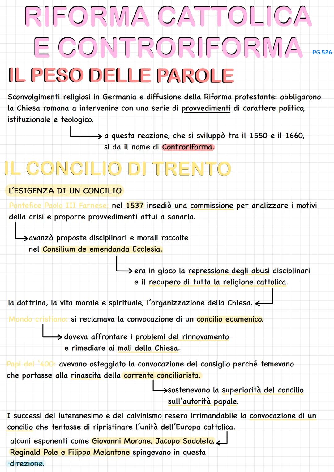 La Riforma Cattolica: Il Concilio e la Repressione