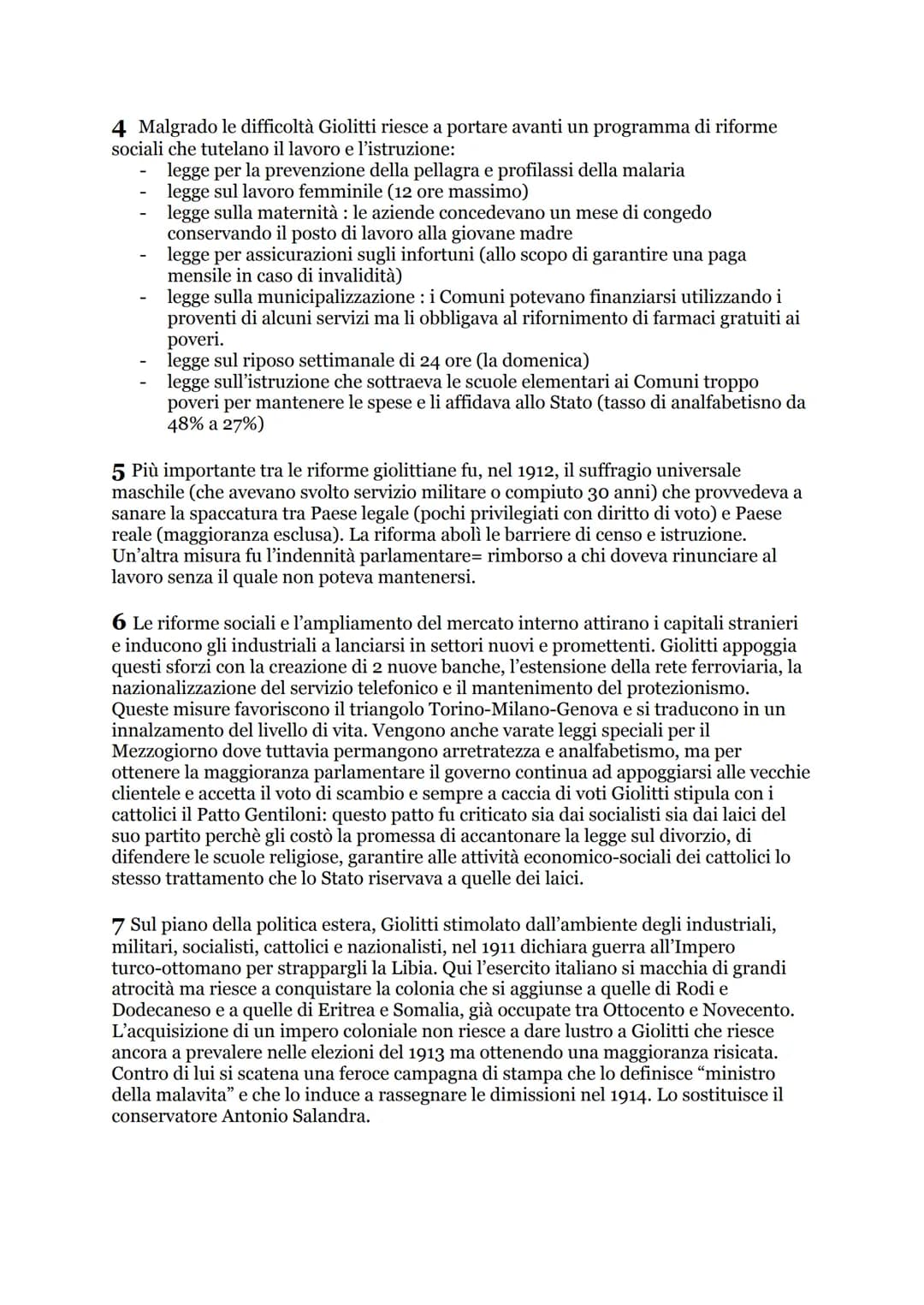 L'età giolittiana
1 Dopo l'assassinio di Umberto I sale al trono Vittorio Emanuele III che affida il
governo alla Sinistra liberale: nel 190