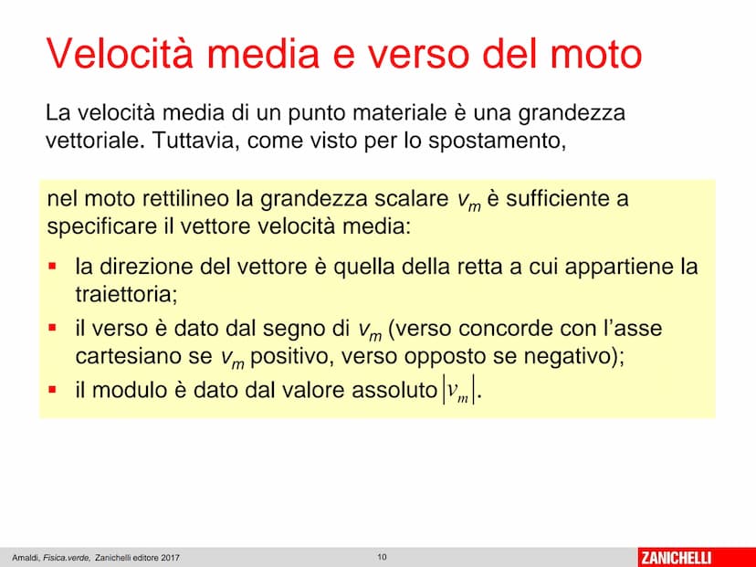 Capitolo 6
La velocità
Amaldi, Fisica.verde, Zanichelli editore 2017
1
ZANICHELLI Il punto materiale in movimento
Il moto di un oggetto può
