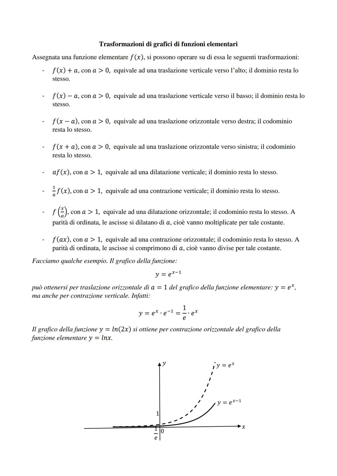 Dominio: DR
Codominio: f(D) = R
Dominio: D=R
Codominio: f(D) = [0, +∞[
FUNZIONI ELEMENTARI
Funzione lineare
y = ax + b
0
Funzione valore ass