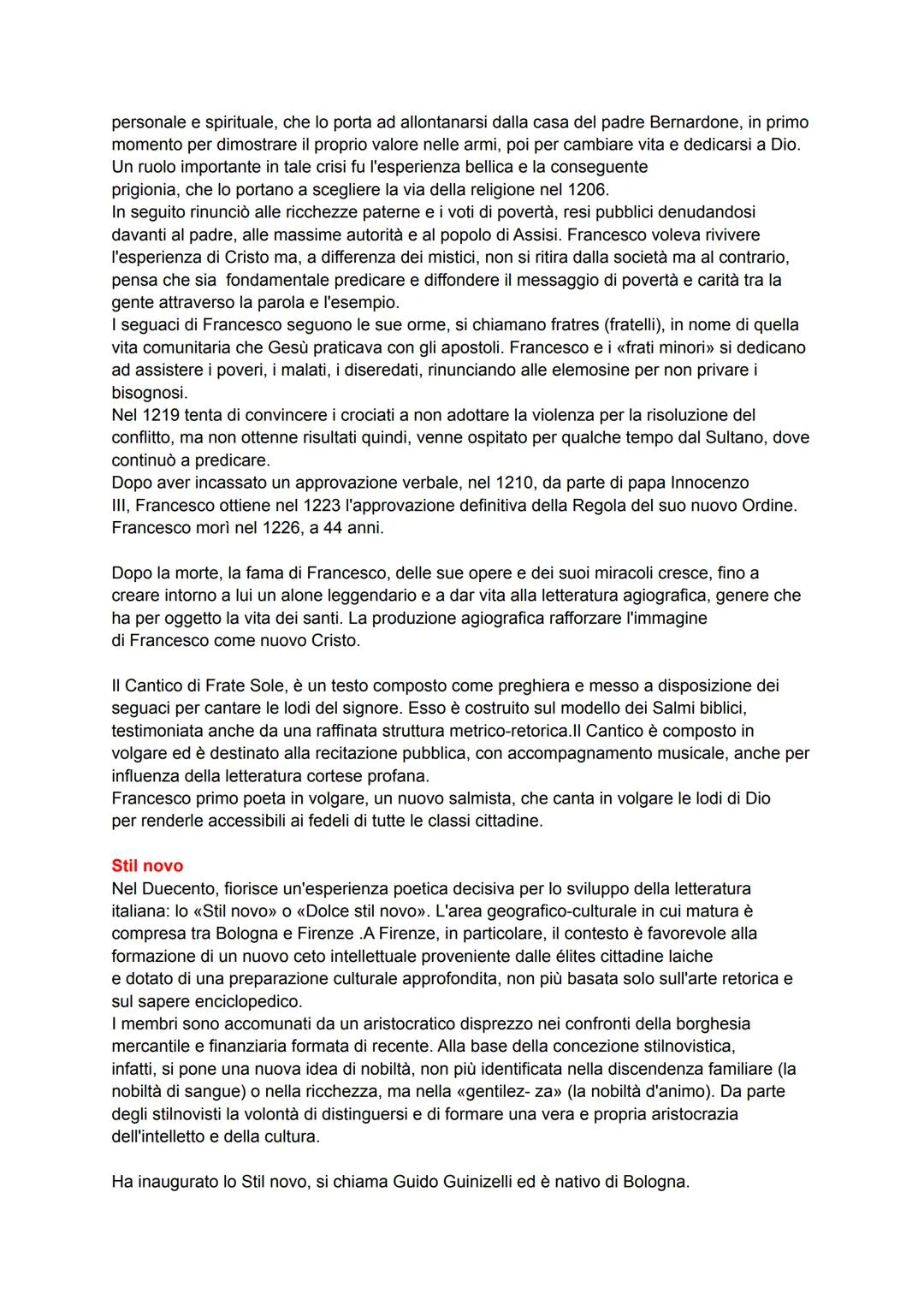 LE PRIME FORME LETTERARIE IN VOLGARE
Un ruolo importante nella produzione e trasmissione dei primi documenti letterari lo
ebbero, oltre ai c