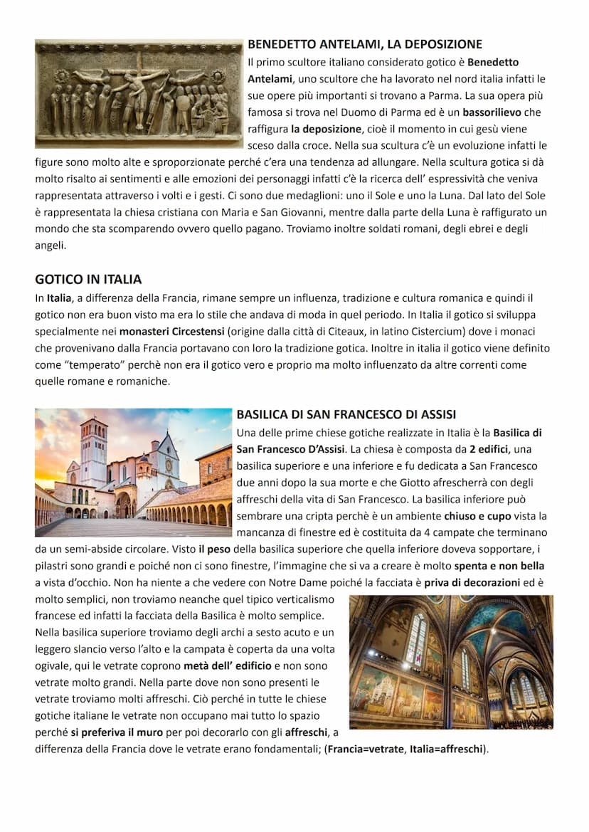 ARTE GOTICA
CONTESTO STORICO
Il gotico è il secondo periodo del medioevo che durante il rinascimento sfocerà in
Italia e presenta molte diff