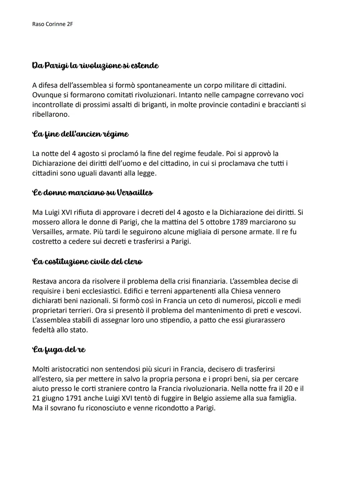 Raso Corinne 2F
La rivoluzione francese
La popolazione francese è divisa in ceti
Verso la fine del settecento la Francia contava quasi 26 mi