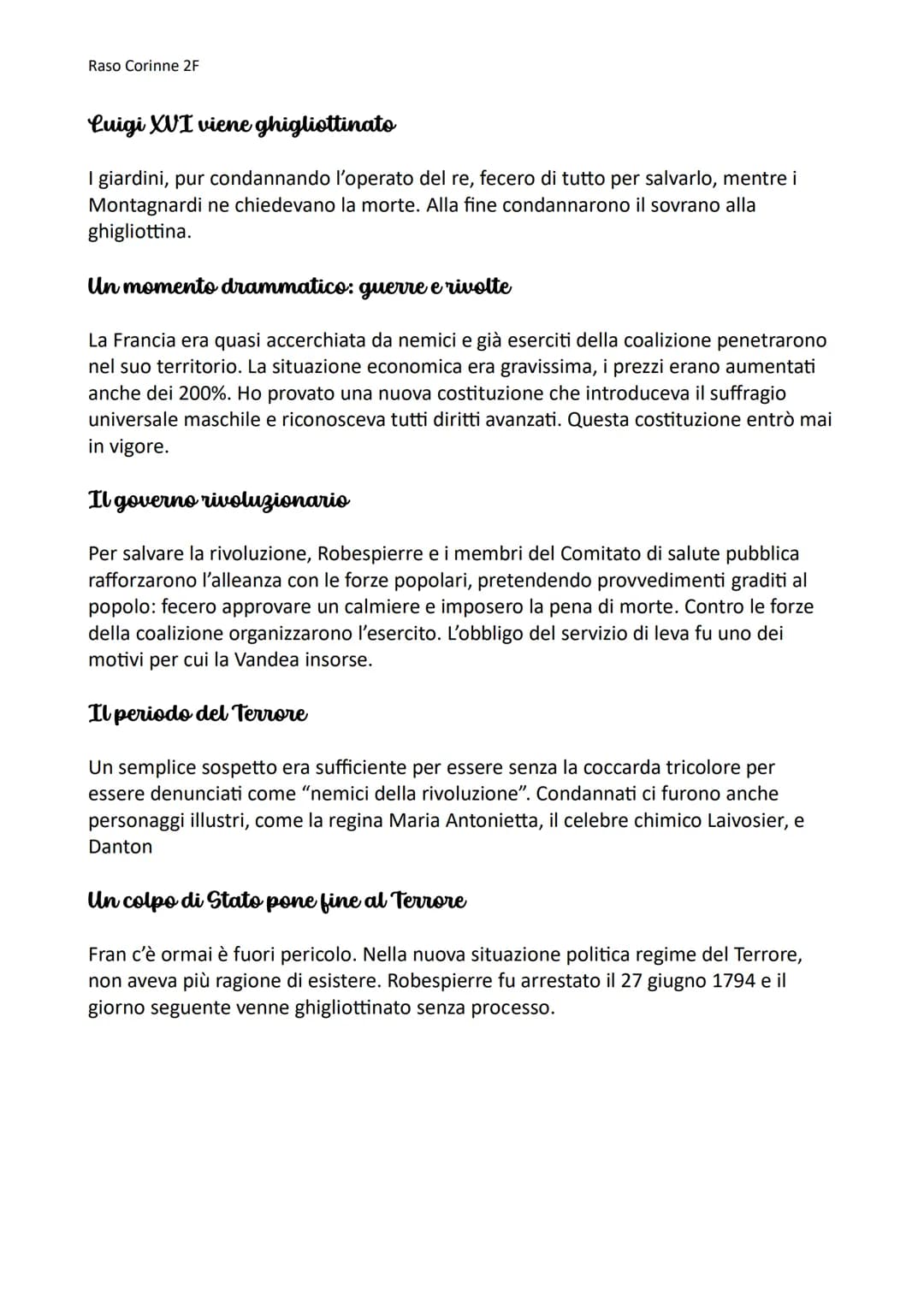 Raso Corinne 2F
La rivoluzione francese
La popolazione francese è divisa in ceti
Verso la fine del settecento la Francia contava quasi 26 mi