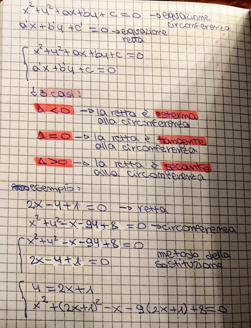 CIRCONFERENZA
-Dequazione della circonferenza
P(x; 4) appartiene alla circonferenza
L.PC E K
===oc=x2
PC = (X-X</+4-42
vr+ = (x-xc) +(५-पी
2