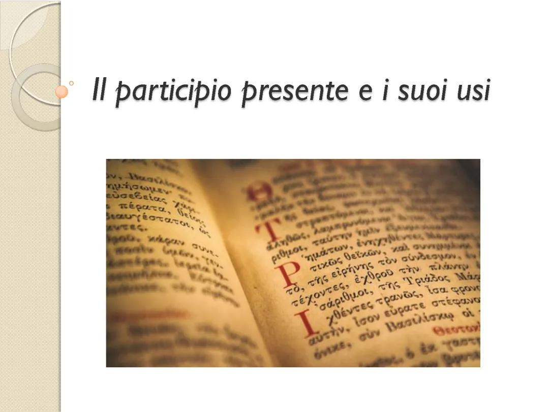 ppt sul participio greco e italiano 
